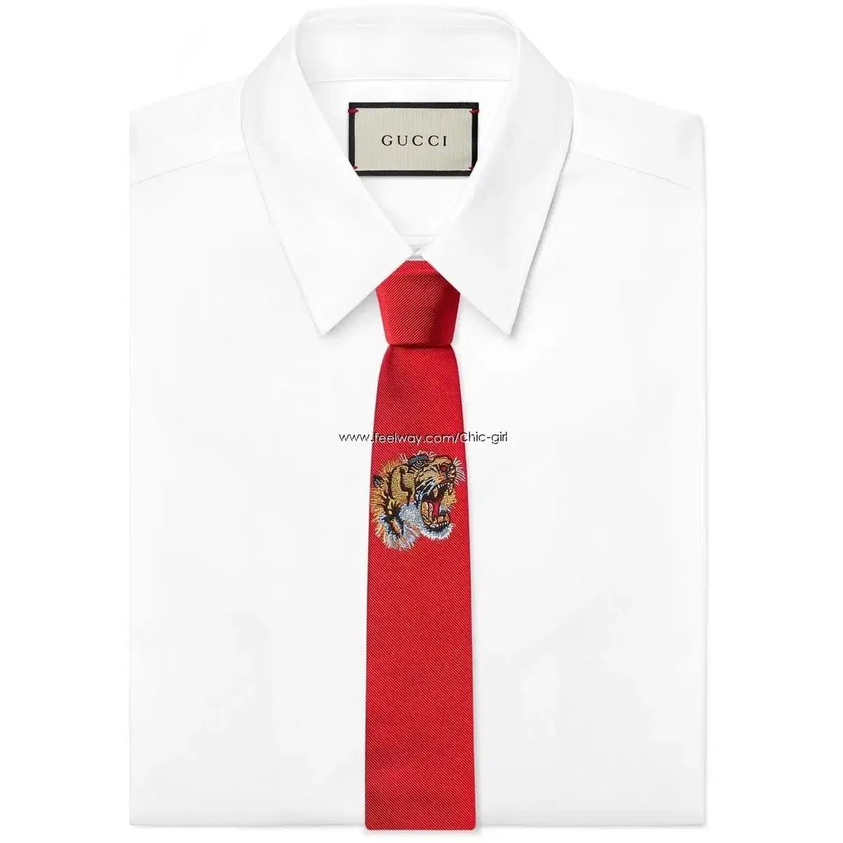【現行タグ✨】GUCCI ネクタイ　GG柄　レッド　赤　シェリーライン　刺繍 現行タグ✨】GUCCI ネクタイ GG柄 レッド 赤 シェリーライン 刺繍