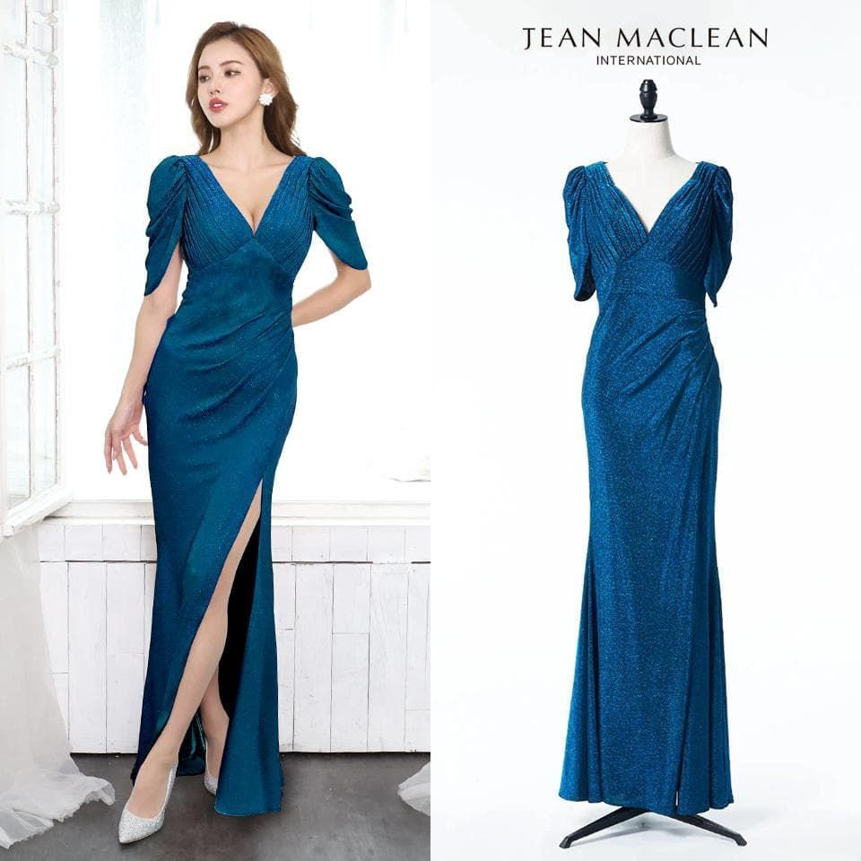 JEAN MACLEAN / ジャンマクレーン】ラメニット タック ロングドレス 
