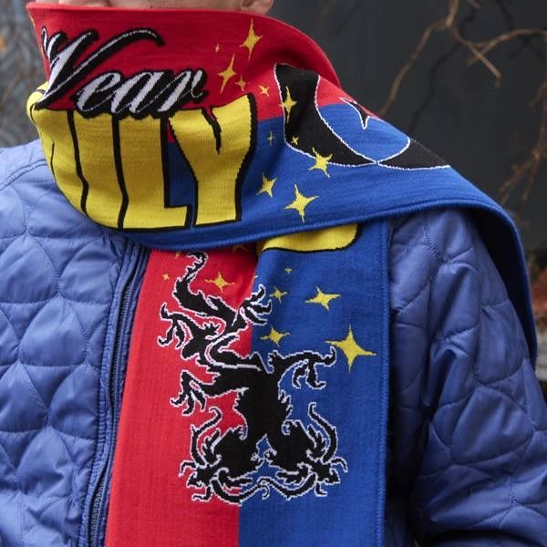 CREST クレスト goffa 100本限定 フリンジマフラー RED/BLUE ストール 