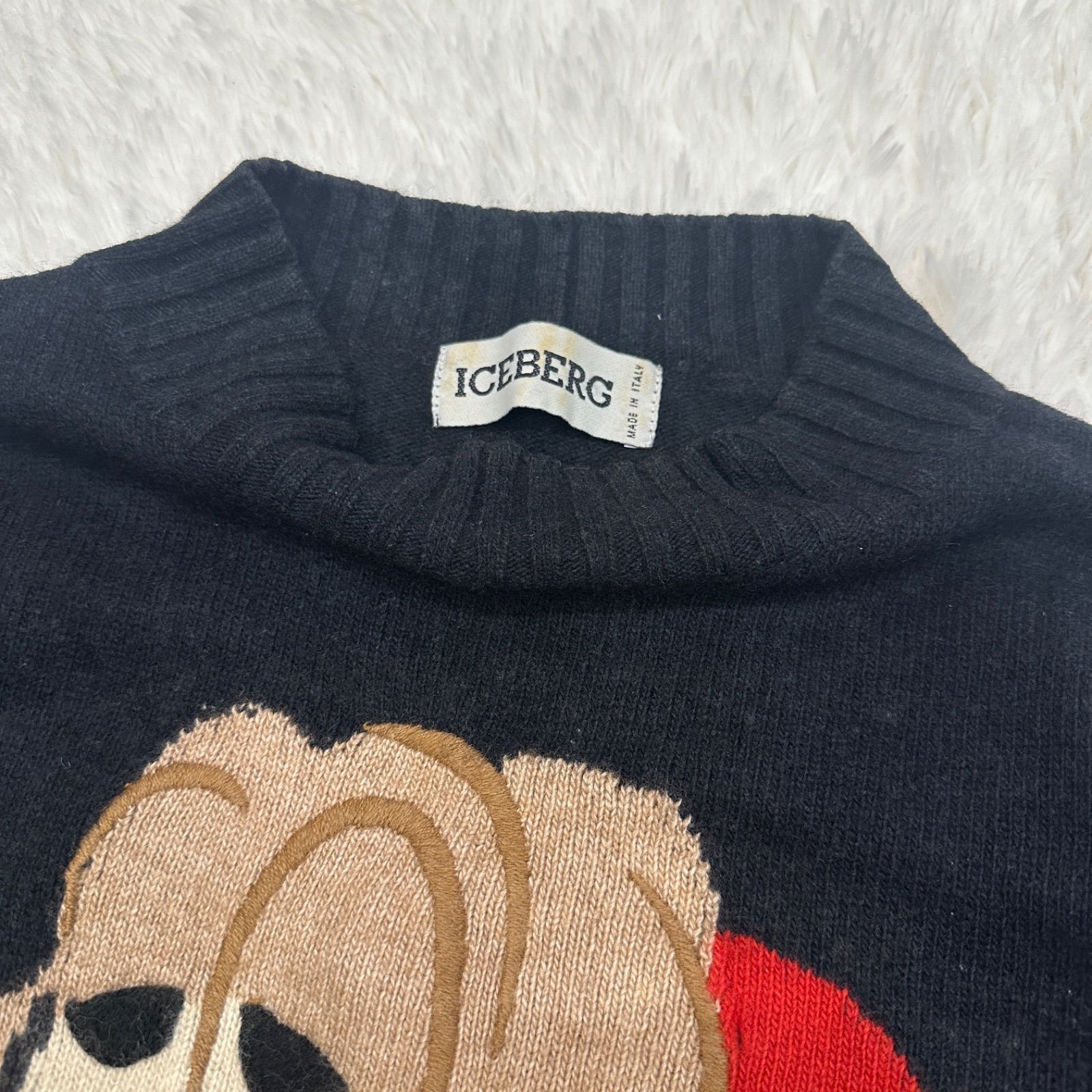 稀少】カシミア ヴィンテージ ICEBERG プルート刺繍 セーター 稀少】カシミア ヴィンテージ ICEBERG プルート刺繍 セーター