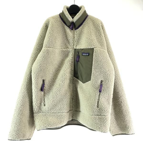【中古】Patagonia 20AW クラシックレトロXジャケット サイズXL ベージュ パープル 23056 パタゴニア [17][240017758260] 中古】Patagonia 20AW クラシックレトロXジャケット サイズXL ベージュ