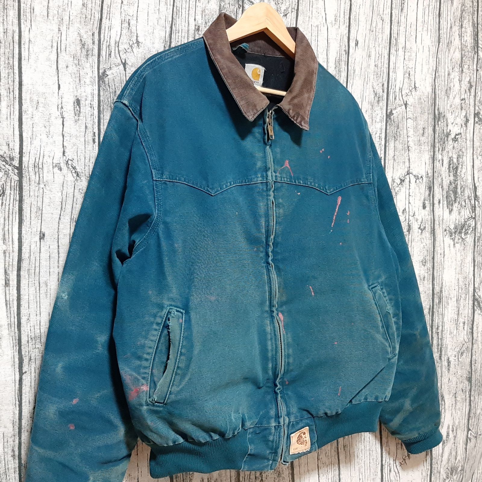size XL】超雰囲気 Carhartt Santa Fe Jacket Dark Teal カーハート 