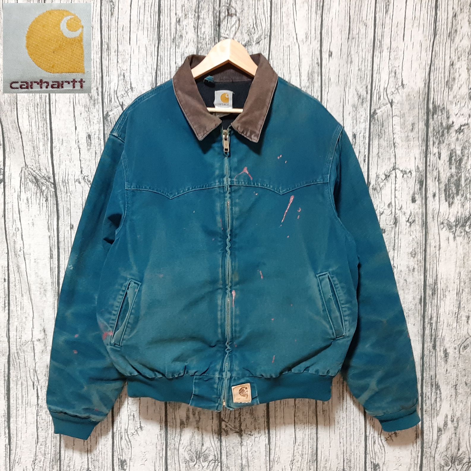 size XL】超雰囲気 Carhartt Santa Fe Jacket Dark Teal カーハート
