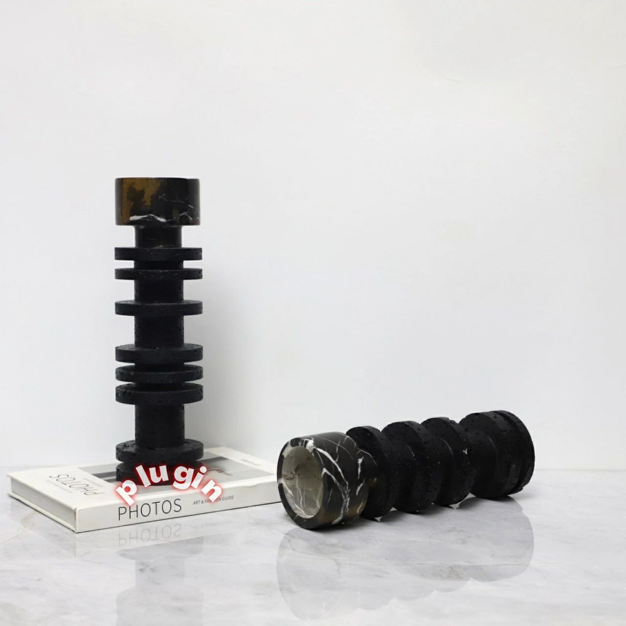  送料無料 2026年 モダン シンプル 侘び寂びスタイル 大理石 竹燭台 置物 モデルルーム レストラン ホテル リビングルーム ホームデ トレイ収納 置物 インテリア小物