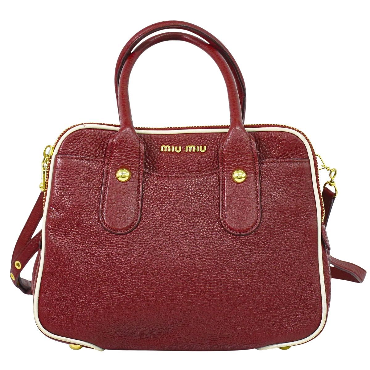 本物 ミュウミュウ MIU MIU レザー 2WAY ショルダーバッグ 本物 ミュウミュウ MIU MIU レザー 2WAY ショルダーバッグ
