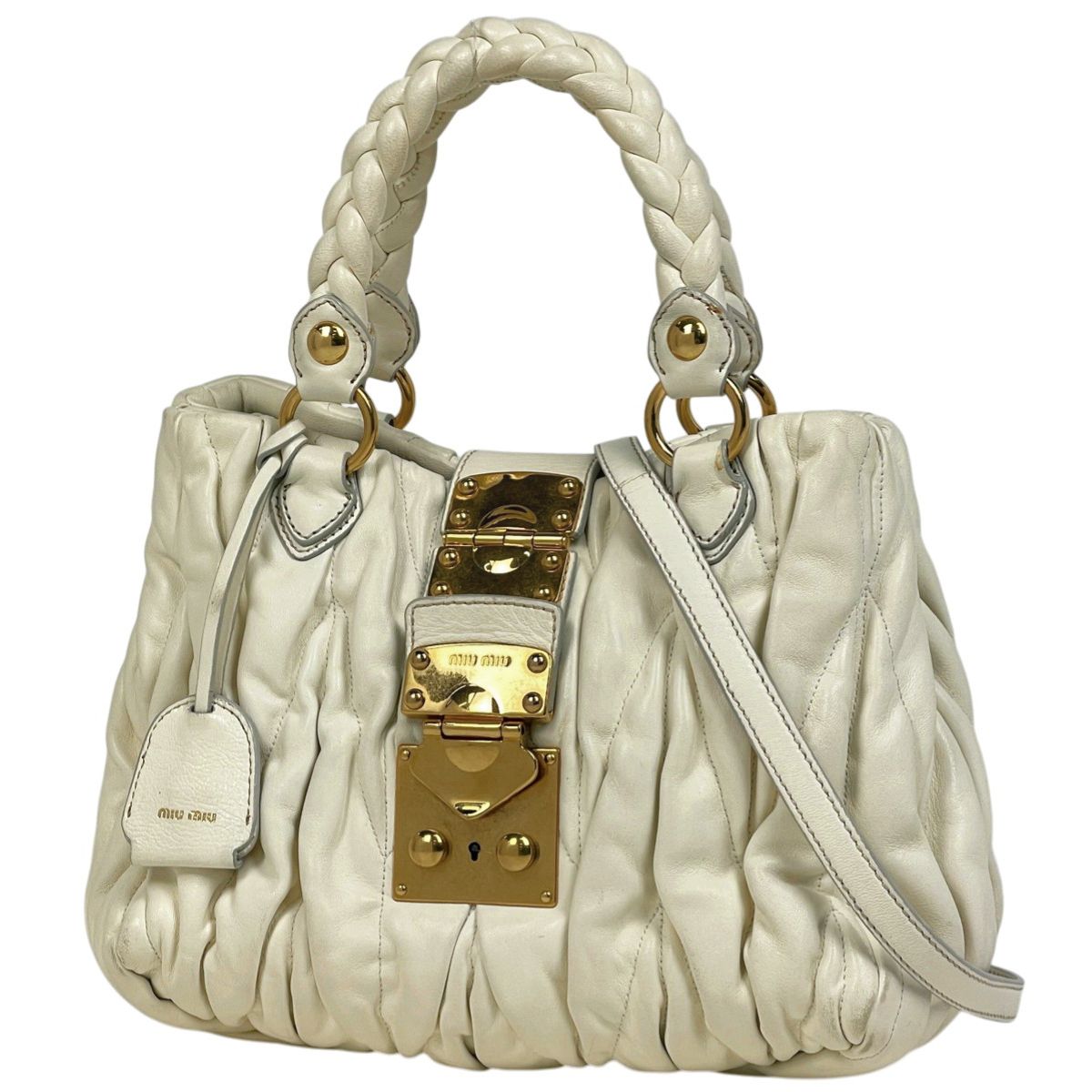 ミュウ ミュウ Miu Miu マテラッセ ハンドバッグ 2WAY ショルダー 