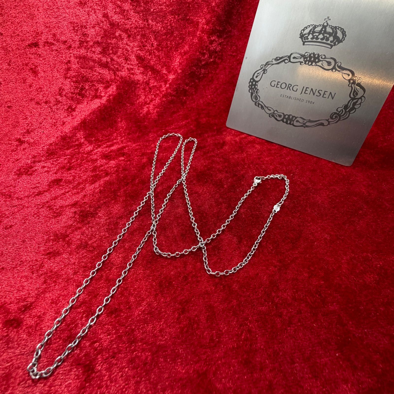 美品 留め具ロブスタータイプロングチェーン78cmｘ6g　ジョージジェンセン/GEORG JENSEN