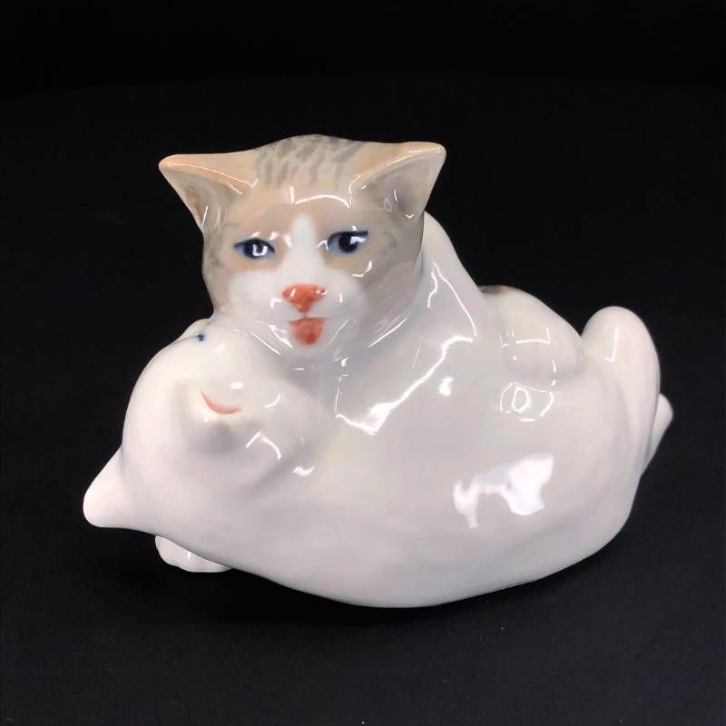 美品・箱付き】Royal Copenhagen ロイヤルコペンハーゲン／2匹の猫