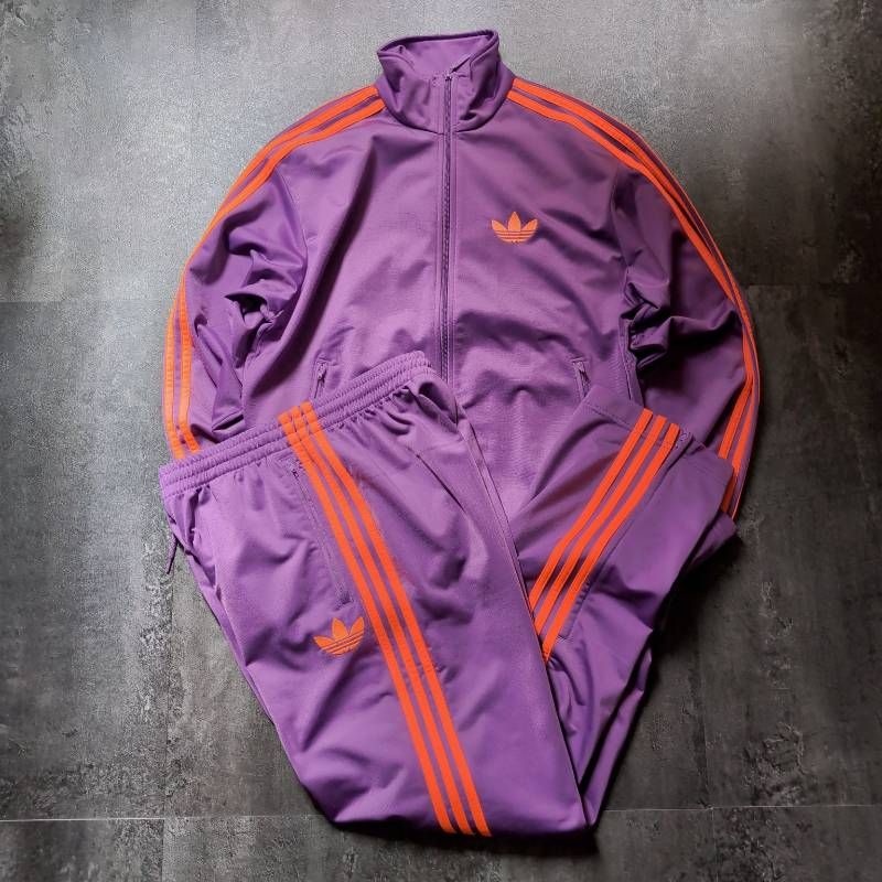 adidas Tracksuit Set Up Men's M Purple Orange Trefoil Embroidery