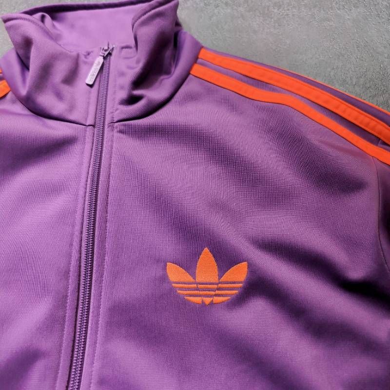 adidas Tracksuit Set Up Men's M Purple Orange Trefoil Embroidery