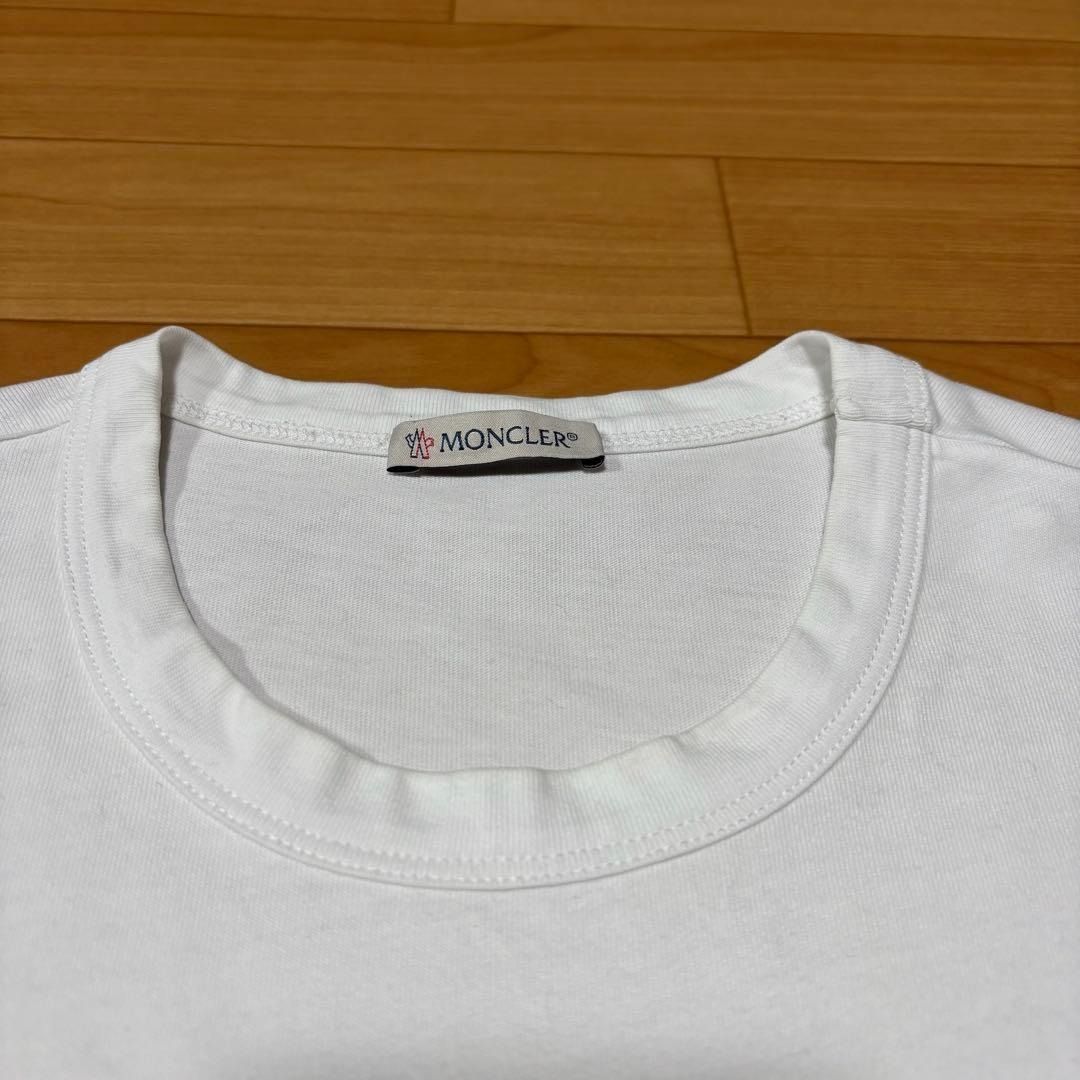モンクレール ビッグロゴ プリントロゴ ホワイト S 白Tシャツ 5S260 