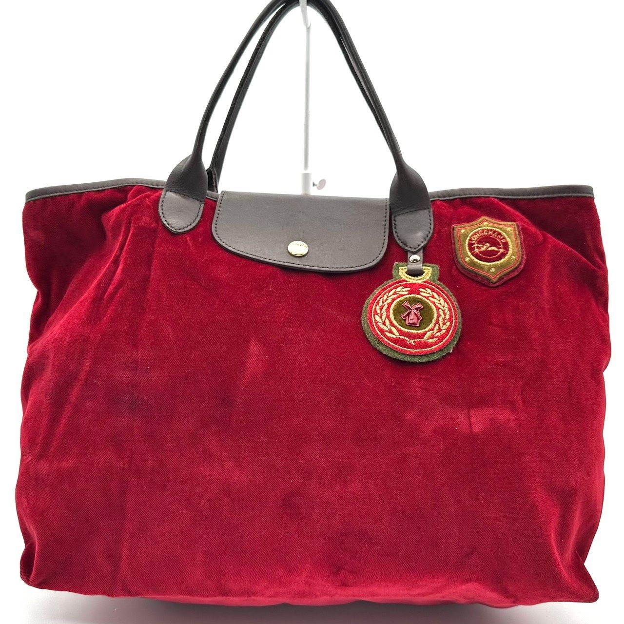 B5043】 Longchamp ロンシャン トートバッグ ル プリアージュ ベロア 