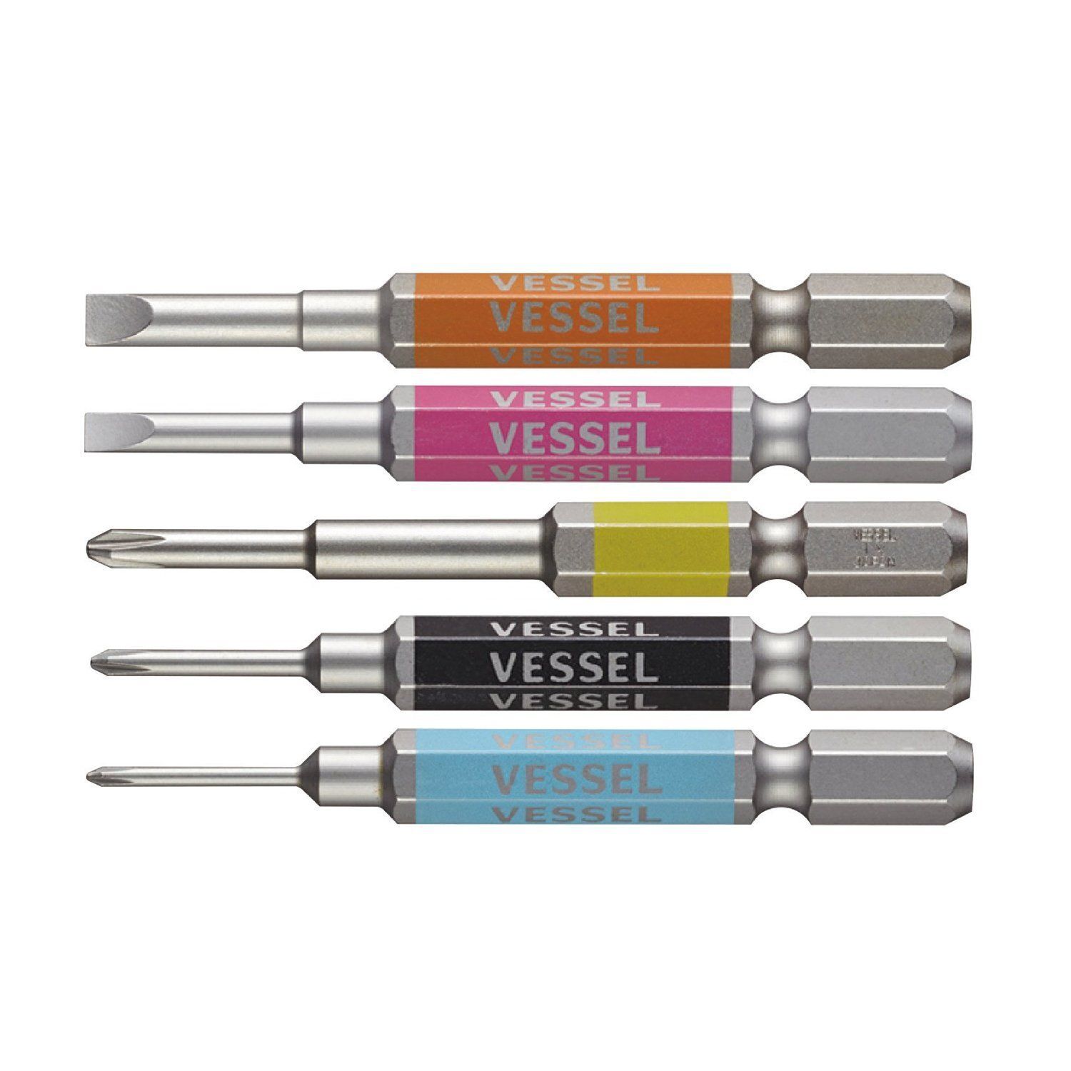 【特価商品】5本組 片頭+00/+0/+1/-3/4-×65 剛彩ビット 40V対応 GS5P-03 ベッセル(VESSEL)