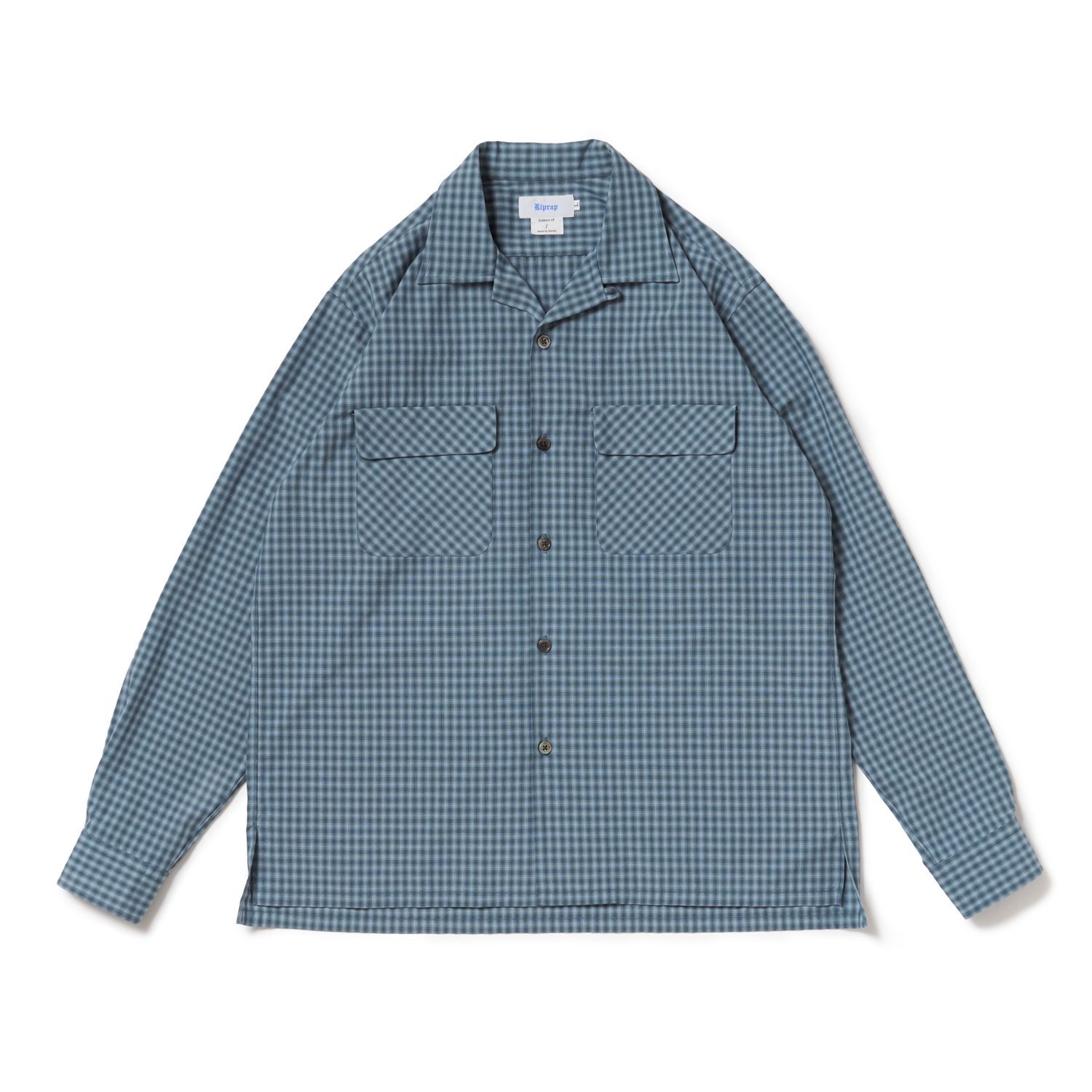 Riprap リップラップ OPEN COLLAR SH L/S (PE/RA SHADOW CHECK