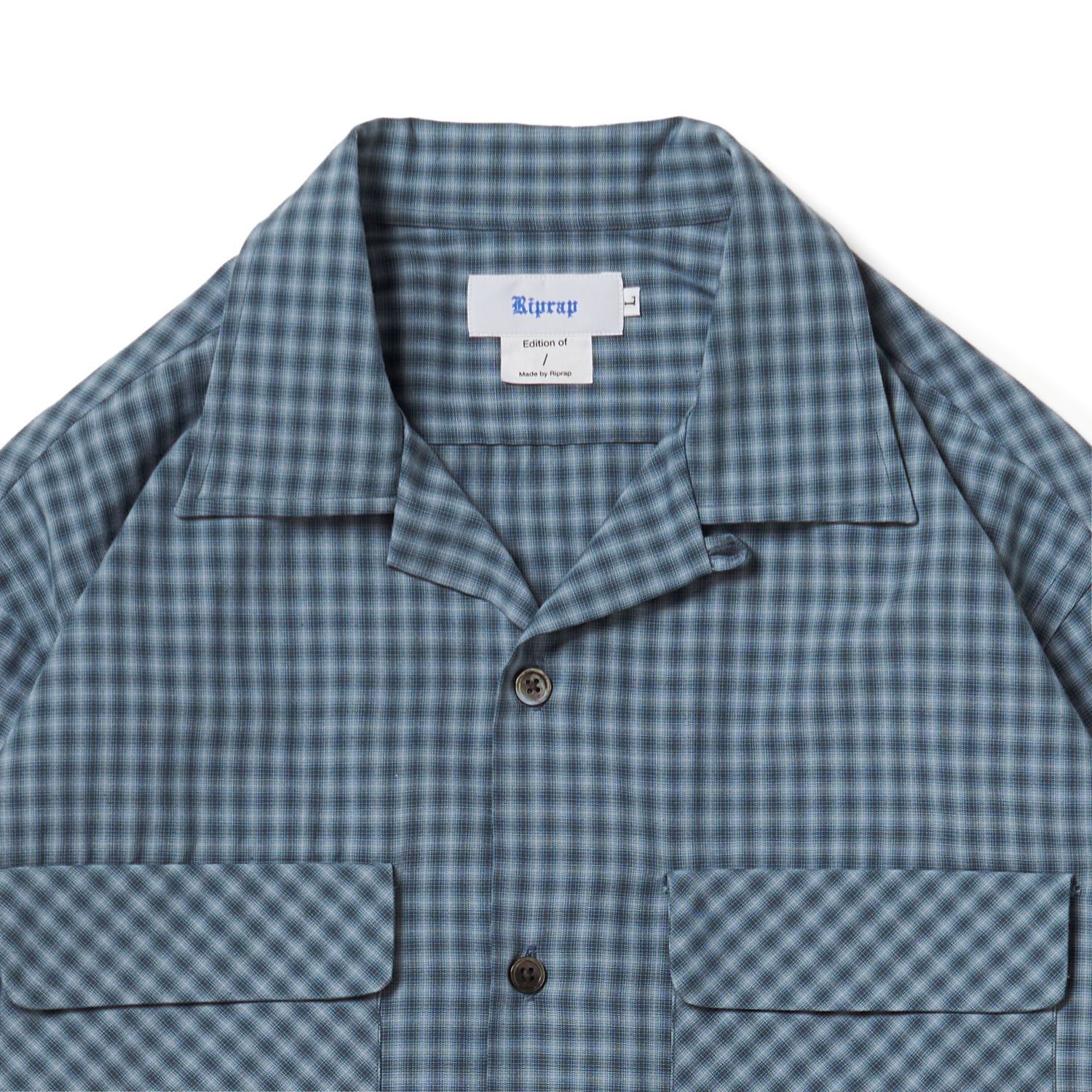 Riprap リップラップ OPEN COLLAR SH L/S (PE/RA SHADOW CHECK