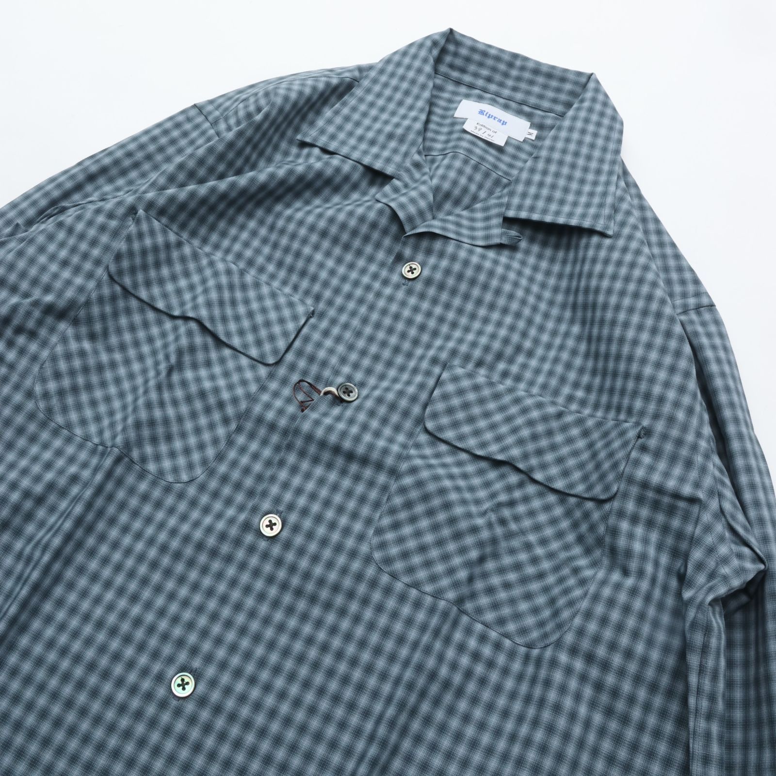 Riprap リップラップ OPEN COLLAR SH L/S (PE/RA SHADOW CHECK