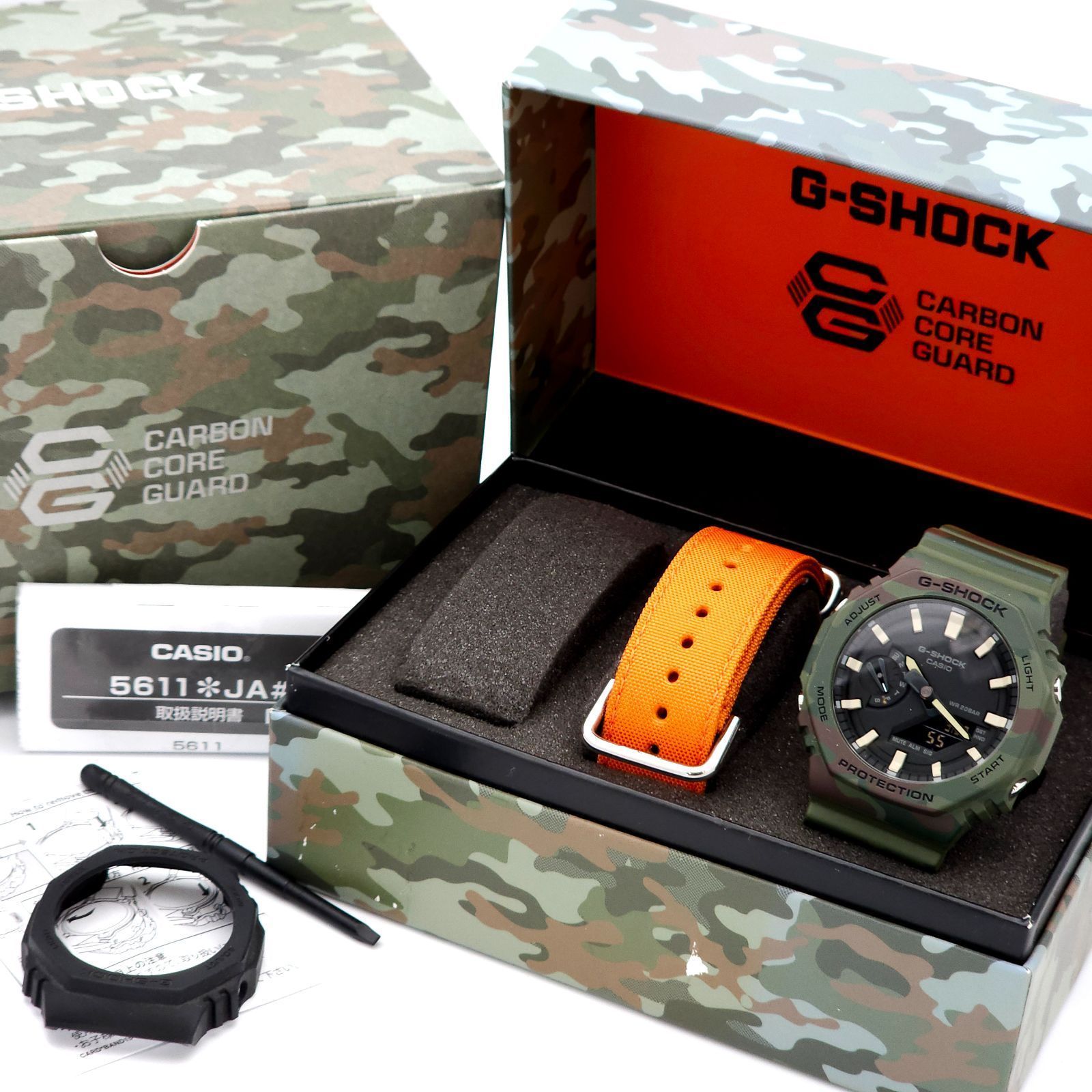 ☆美品 CASIO カシオ G-SHOCK GAE-2100WE QZ 動作品 カモフラージュ 箱 