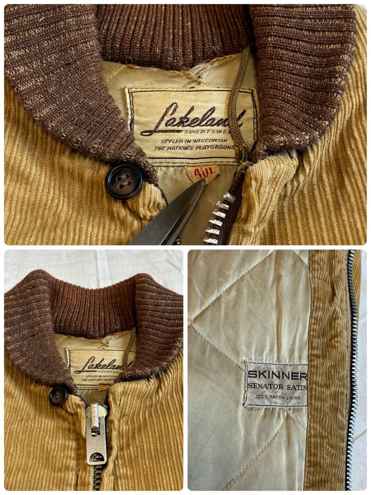 50s 60s Lakeland ファラオジャケット コーデュロイ ベージュ 50s 60s Lakeland ファラオジャケット コーデュロイ ベージュ