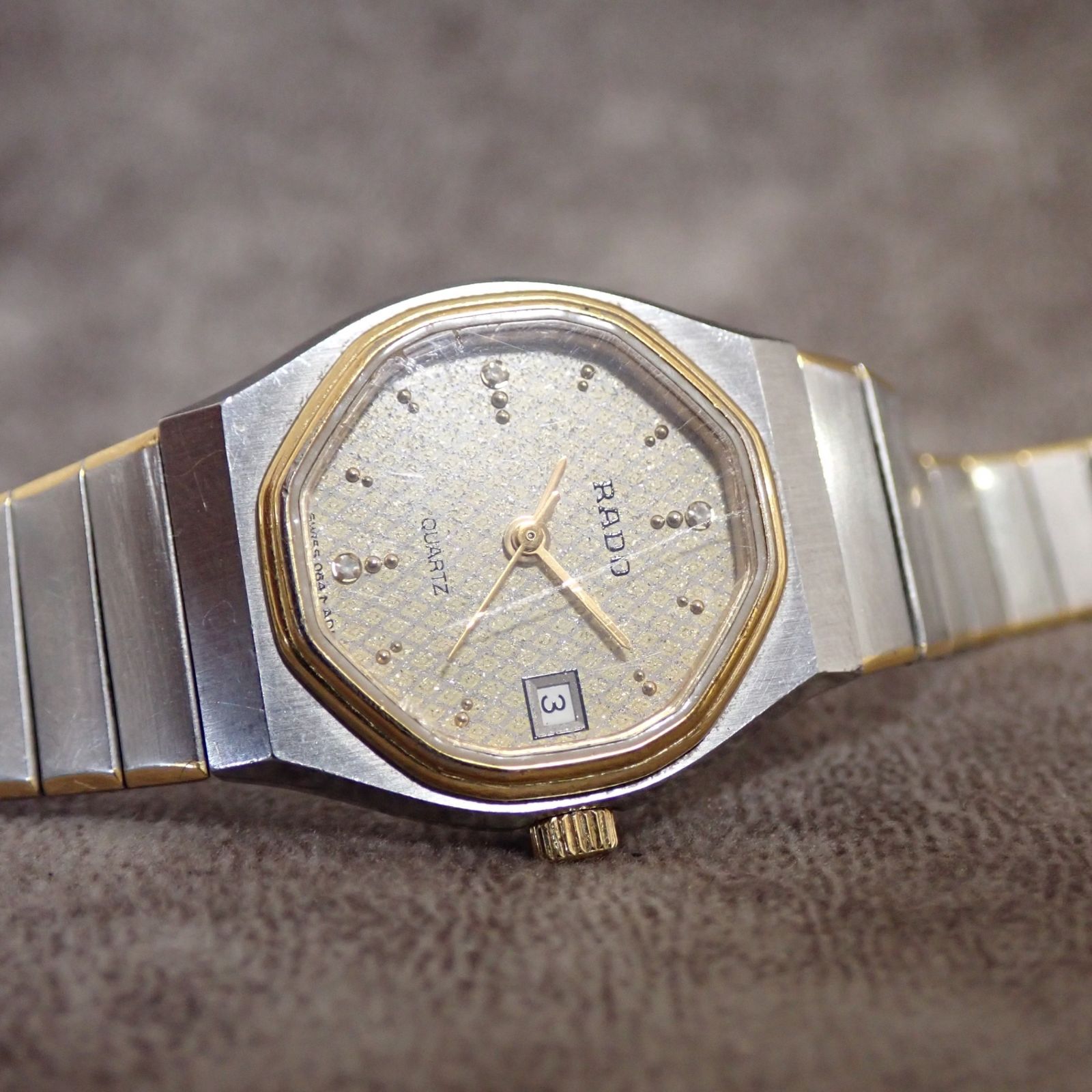 ジャンク品】RADO ラドー 腕時計（111.3484.4 / コンビ シルバー 