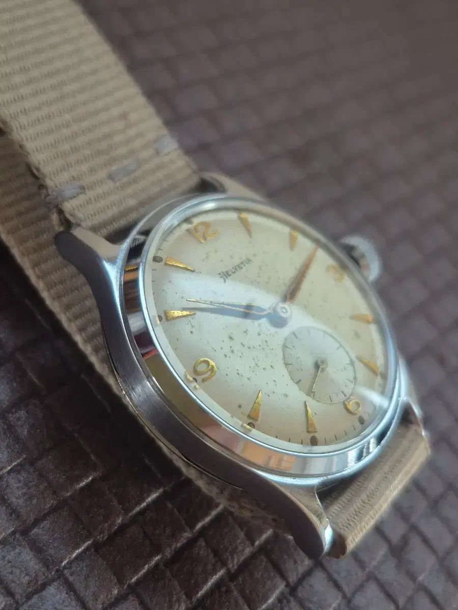 ゴーケースを着たヘルベティア自動巻き時計
