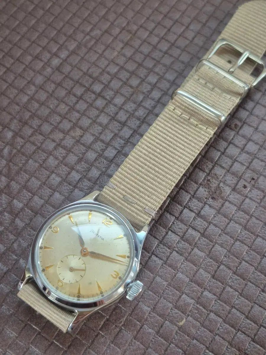 ゴーケースを着たヘルベティア自動巻き時計