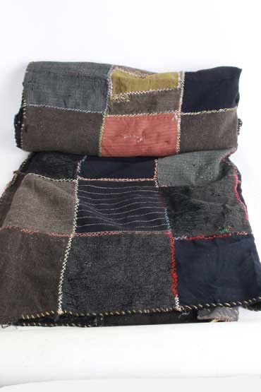 希少 良雰囲気 vintage ハンドメイド パッチワーク 大判ラグ 希少 良雰囲気 vintage ハンドメイド パッチワーク 大判ラグ