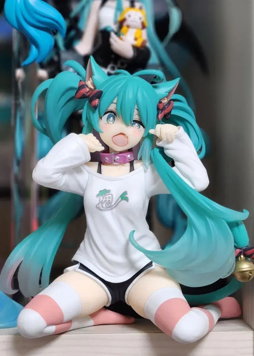 品質保証，人気 初音 ミク 猫ミミ Tシャツ ver. デスクトップ フィギュア