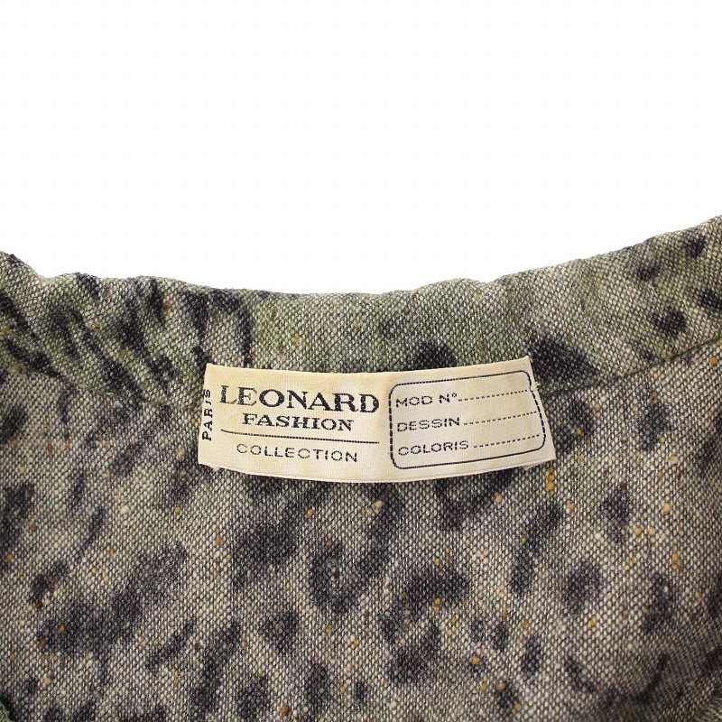 レオナール LEONARD FASHION ワンピース ロング 半袖 レオパード