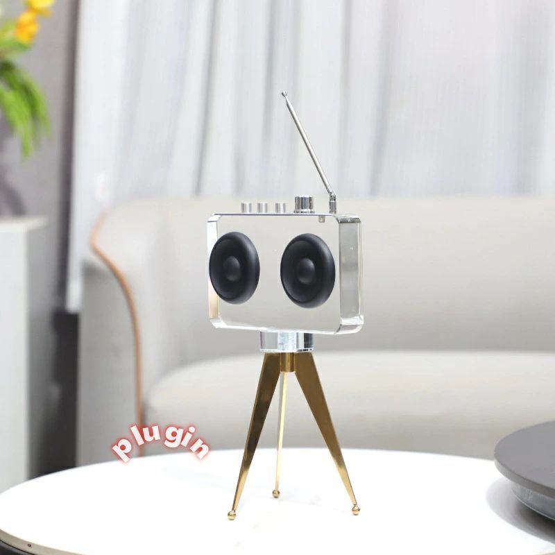 2026年新モダンミニマリスト幾何学三脚クリスタルラジオ装飾プレーヤーアートオーナメントテレビキャビネットホームデコレーシ