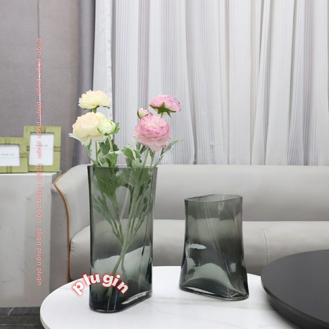  送料無料 モダン シンプル 抽象 アッシュ 平口釉花飾り リビング ダイニング テレビキャビネット モデルルーム ホームアクセサリーPlugi 卓上時計 置物 インテリア小物