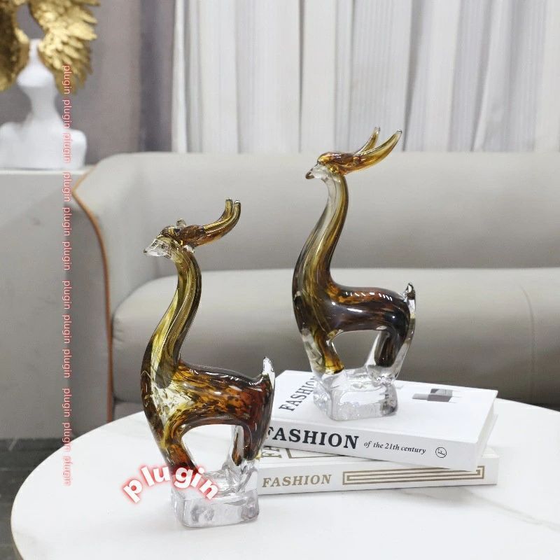  送料無料 モダンでシンプルな釉薬をかけたラッキーヘラジカの動物彫刻の置物リビングルームエントランスホテルモデルルームホームデコレ 指輪収納 置物 インテリア小物