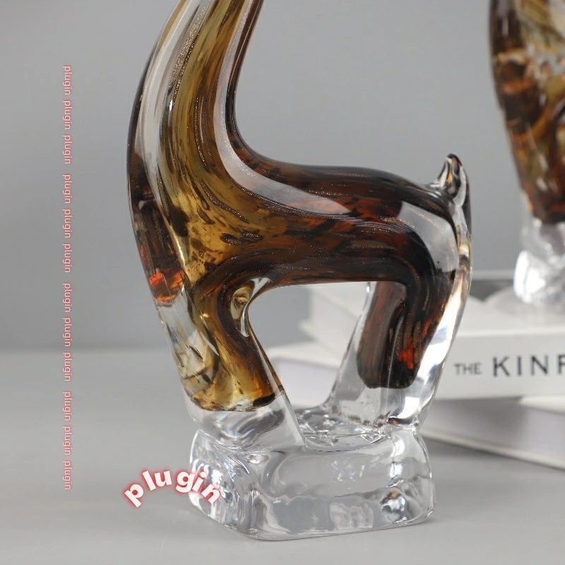 送料無料 モダンでシンプルな釉薬をかけたラッキーヘラジカの動物彫刻の置物リビングルームエントランスホテルモデルルームホームデコレ