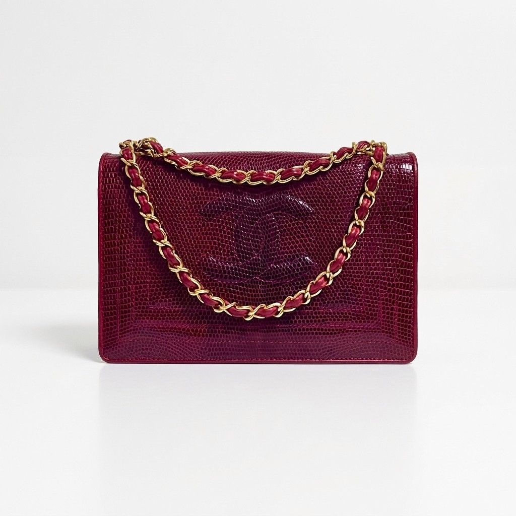 CHANEL シャネル ココマーク リザード チェーンショルダー バッグ 