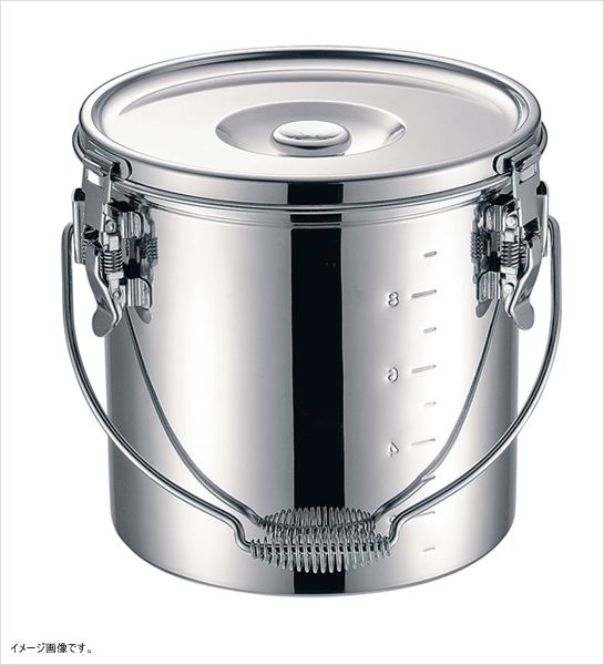 【新品】仔犬印 19-0クロムステンレス製 IH対応 スタッキング給食缶 18cm 57918