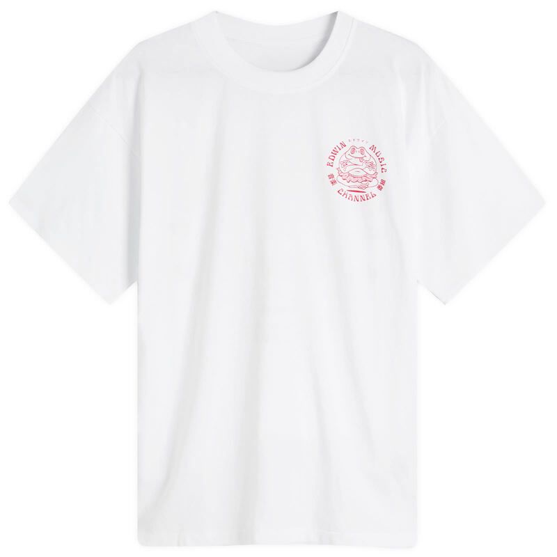 エドウィン メンズ トップス Tシャツ Edwin Musichannel TShirt White ホワイト