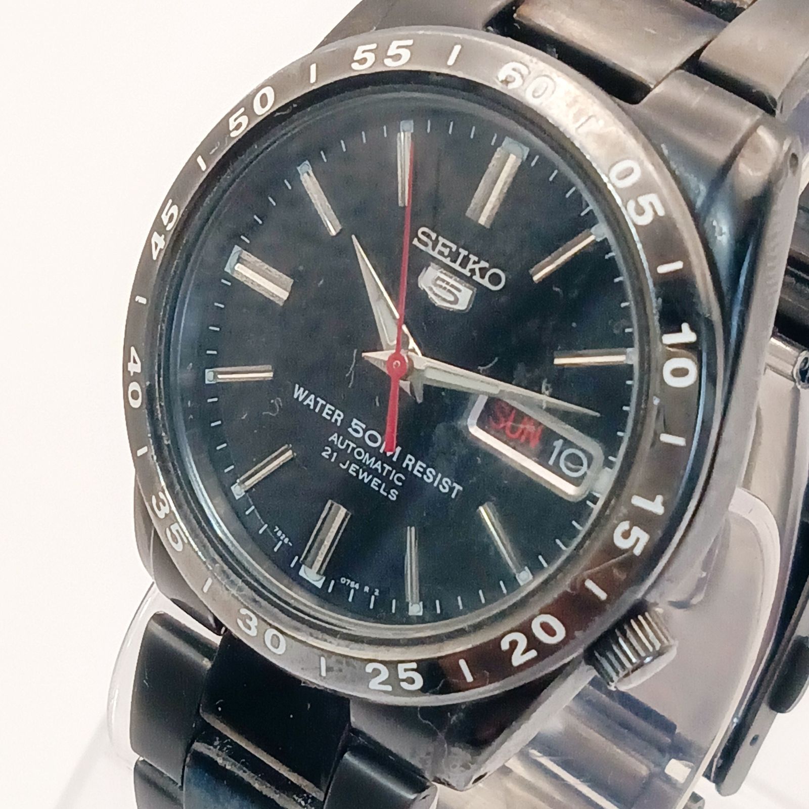 稼働 良品】0328-1 SEIKO5 セイコー5 7S26-02T0 メンズ腕時計 自動巻き 