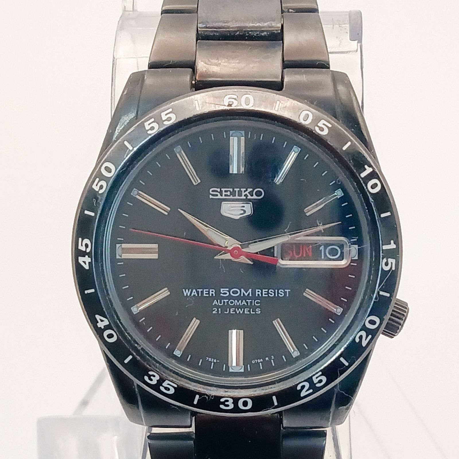 稼働 良品】0328-1 SEIKO5 セイコー5 7S26-02T0 メンズ腕時計 自動巻き 