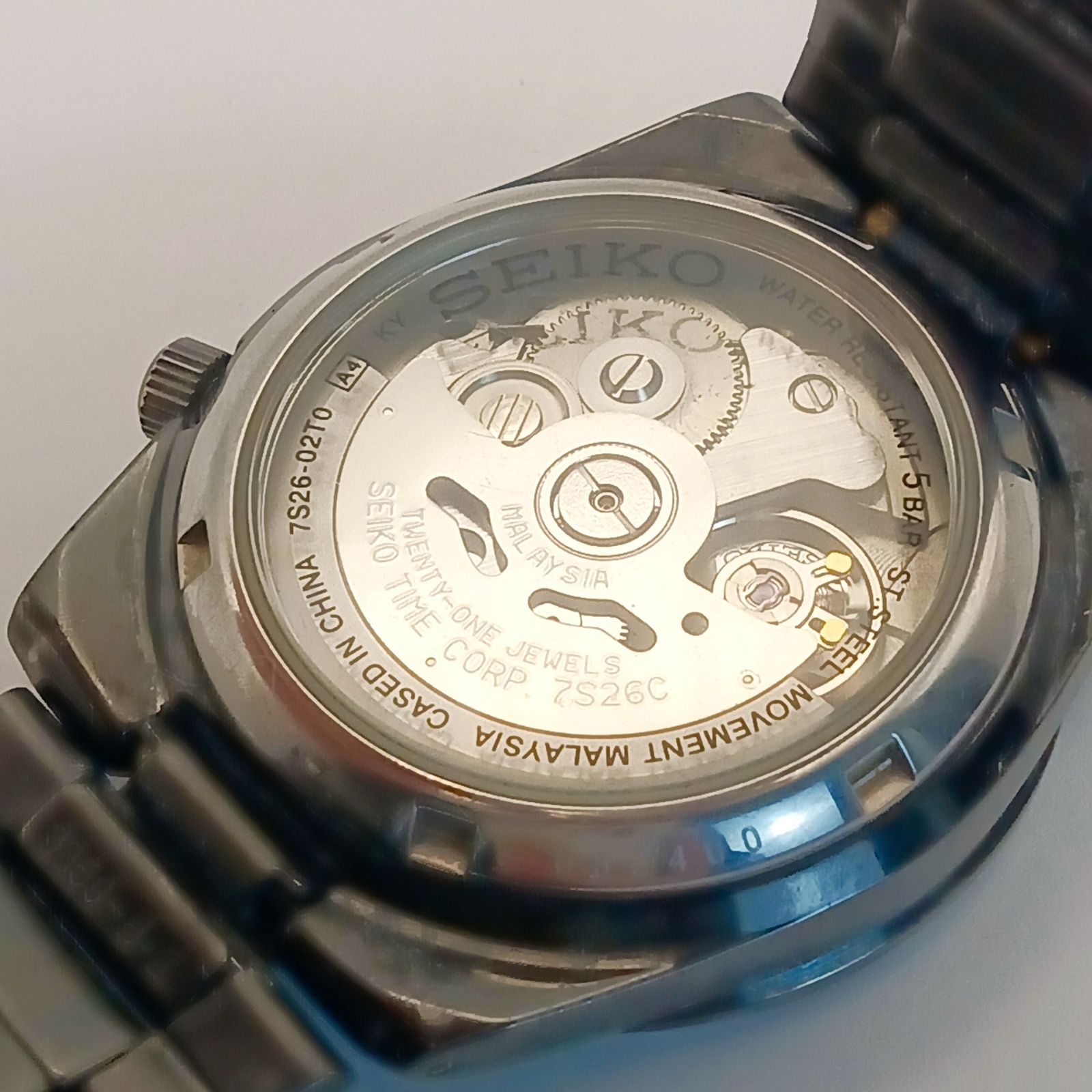 稼働 良品】0328-1 SEIKO5 セイコー5 7S26-02T0 メンズ腕時計 自動巻き 