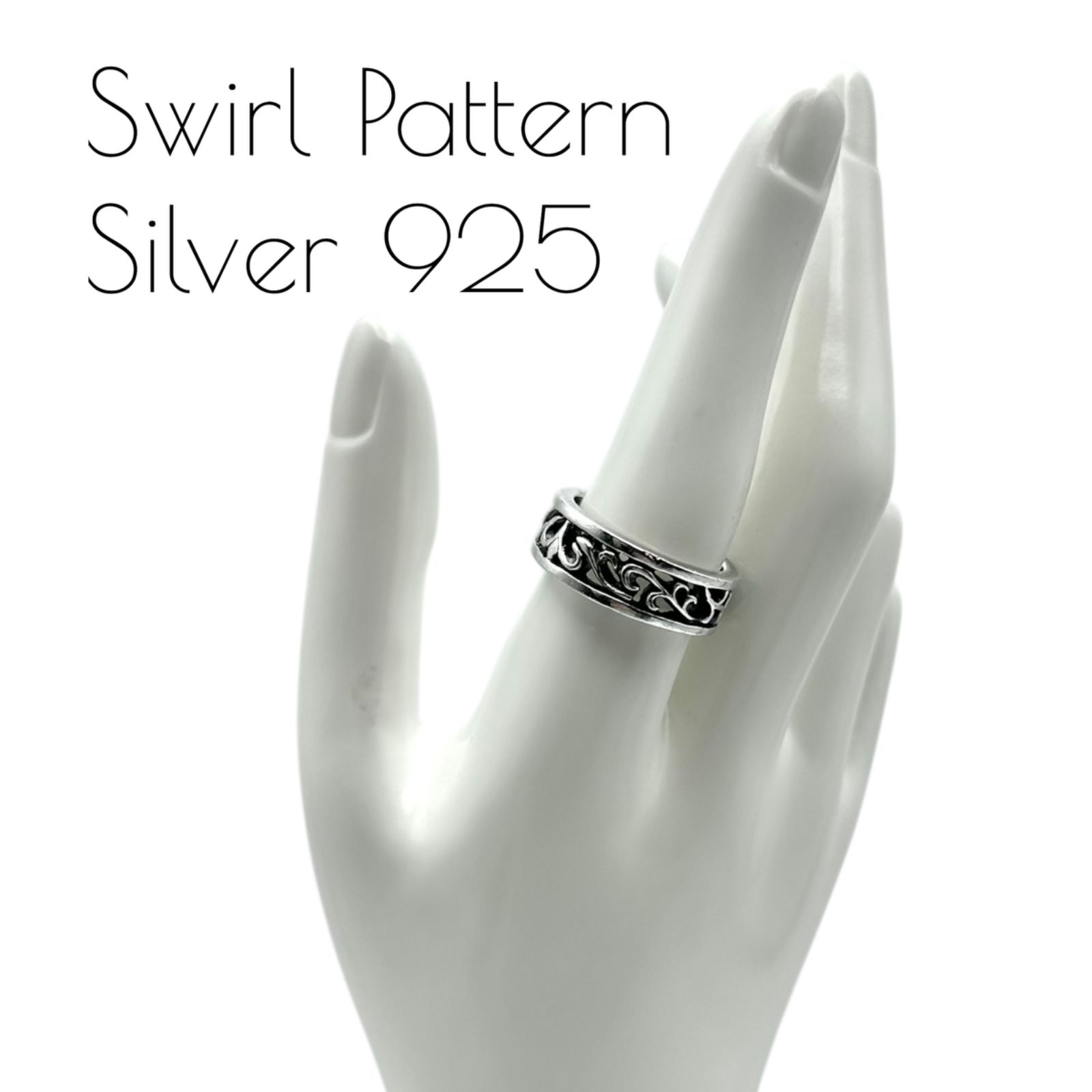 気品ある流線】スワール アラベスク 唐草 Silver 925 刻印 00s Vintage 