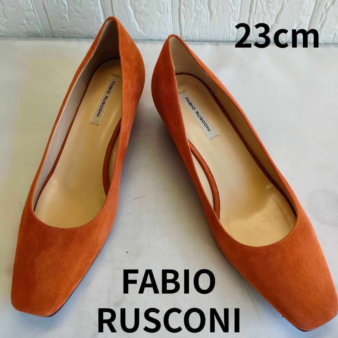 FABIO RUSCONI 【美品】スエード パンプス オレンジ セール開催中】 FABIO RUSCONI ファビオルスコーニ スエード パンプス