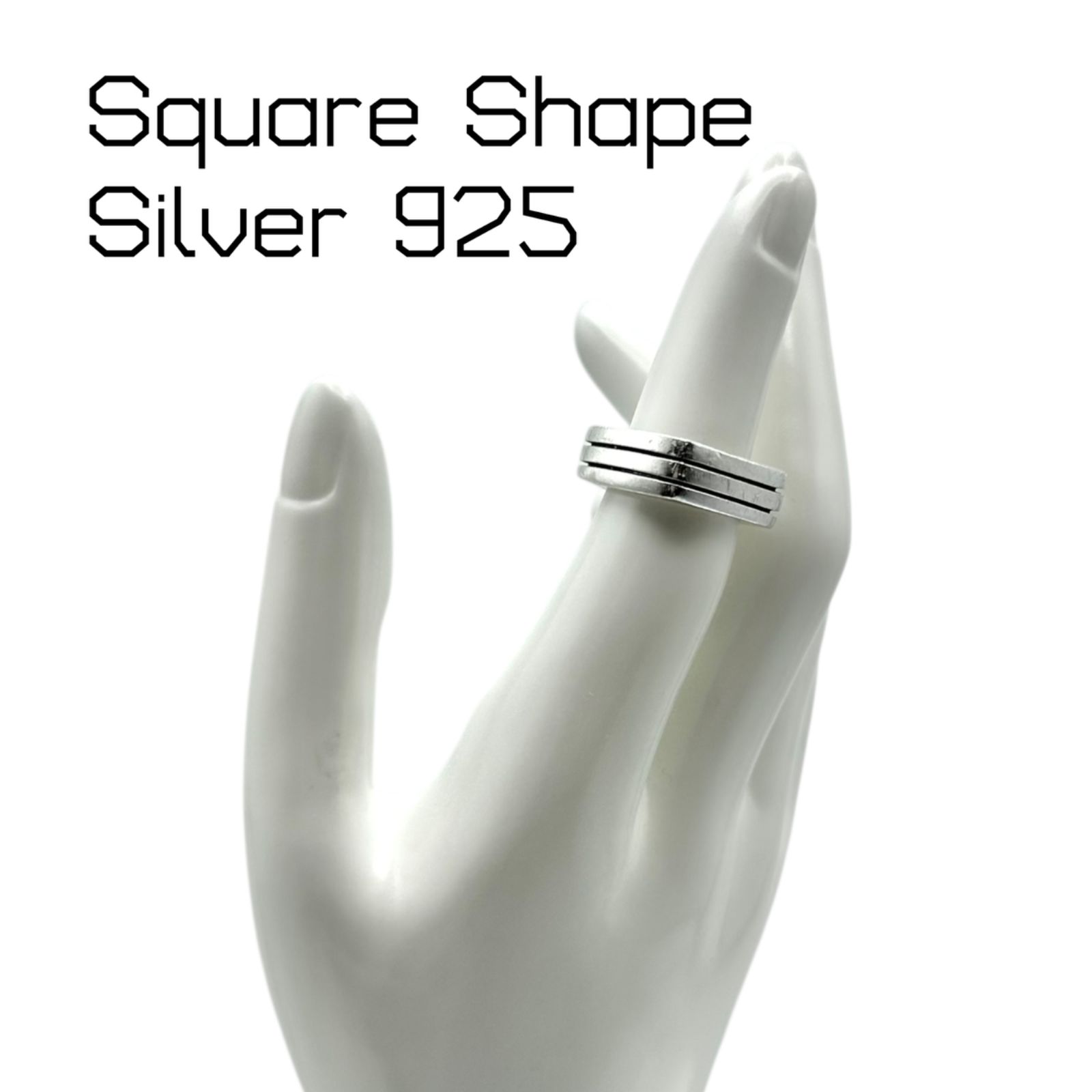 シャープな印象】スクエアフォルム Silver 925 刻印 00s Vintage 