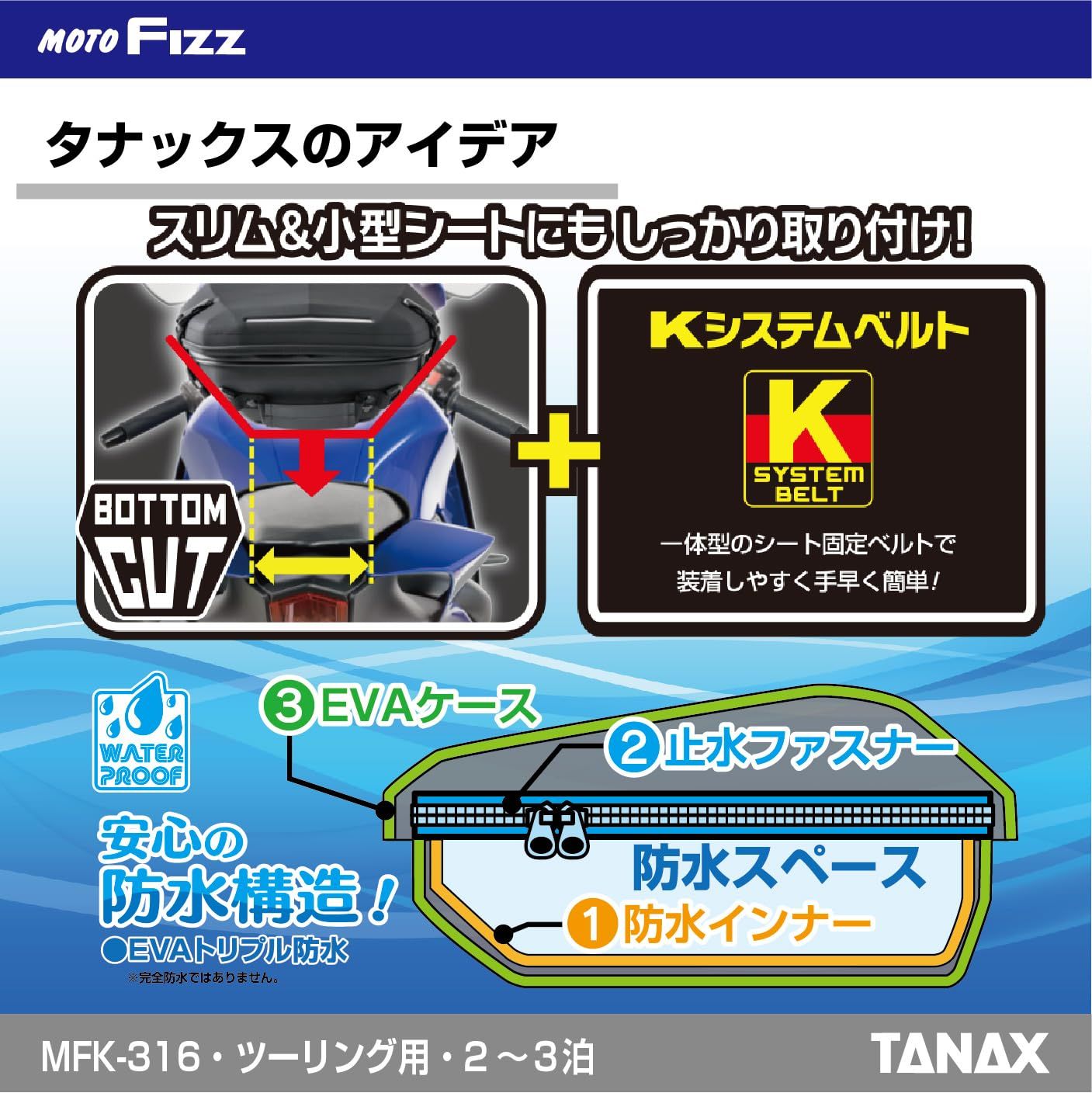 新品 [Tanax] モトフィズ(MOTOFIZZ) MFK-316 エアロフィットシート 