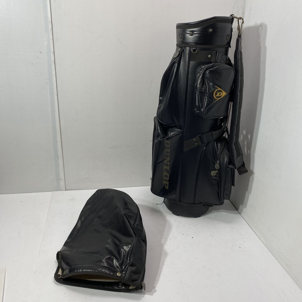 DUNLOP ダンロップ ゴルフバッグ キャディバッグ ブラック カバー付き 