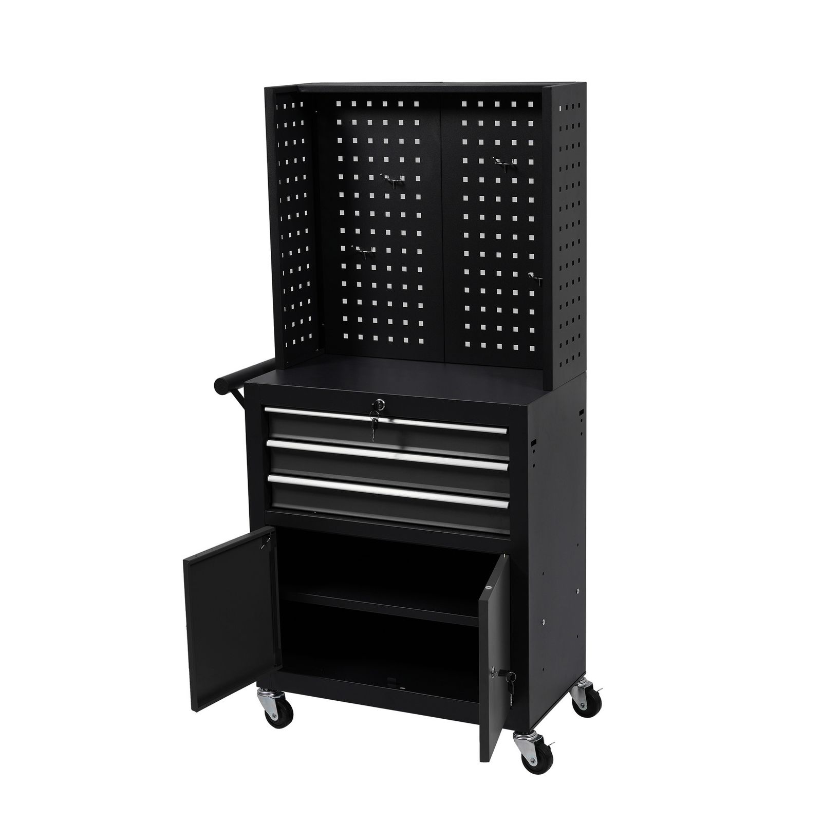 ツールキャビネット 多機能 ツールワゴン ツールカート工具カート ロールキャビネット スチール ローラーキャビネット ハンドル 耐荷重50KG フック付 DIY 引き出し 有孔ボード付き 鍵付き キャスター付き ロック付き 新作【ブラック】 【ブラック】 ツールキャビネット 多機能 ツールワゴン ツールカート工具カート ロールキャビネット スチール ローラーキャビネット ハンドル 耐荷重50KG フック付 DIY 引き出し 有孔ボード付き 鍵付き キャスター付き ロック付き 新作【ブラック】 【ブラック】