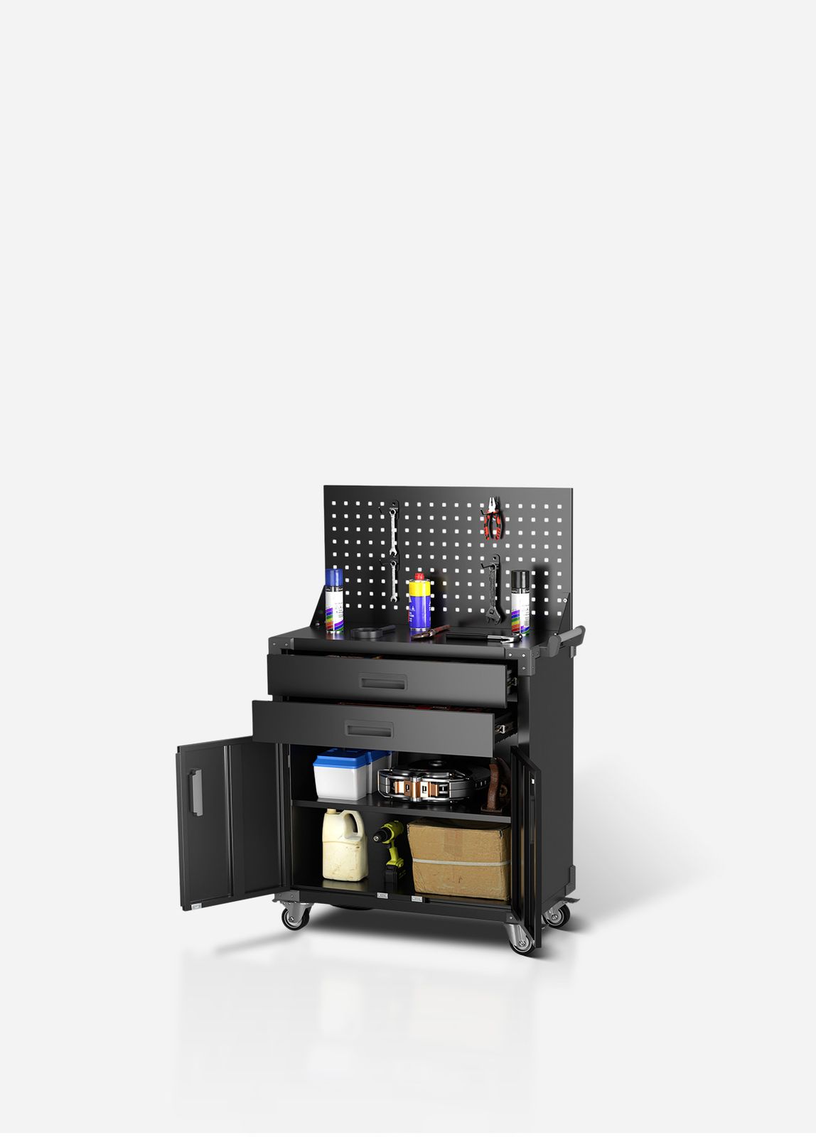 ツールキャビネット ツールワゴン ツールカート工具カート 可動棚付き ロールキャビネット スチール ローラーキャビネットハンドル 耐荷重150KG 幅82*奥行き43*高113 フック付 DIY 2段引き出し 有孔ボード付き 鍵付き キャスター付き ロック付き ツールキャビネット ツールワゴン ツールカート工具カート 可動棚付き ロールキャビネット スチール ローラーキャビネットハンドル 耐荷重150KG 幅82*奥行き43*高113 フック付 DIY 2段引き出し 有孔ボード付き 鍵付き キャスター付き ロック付き