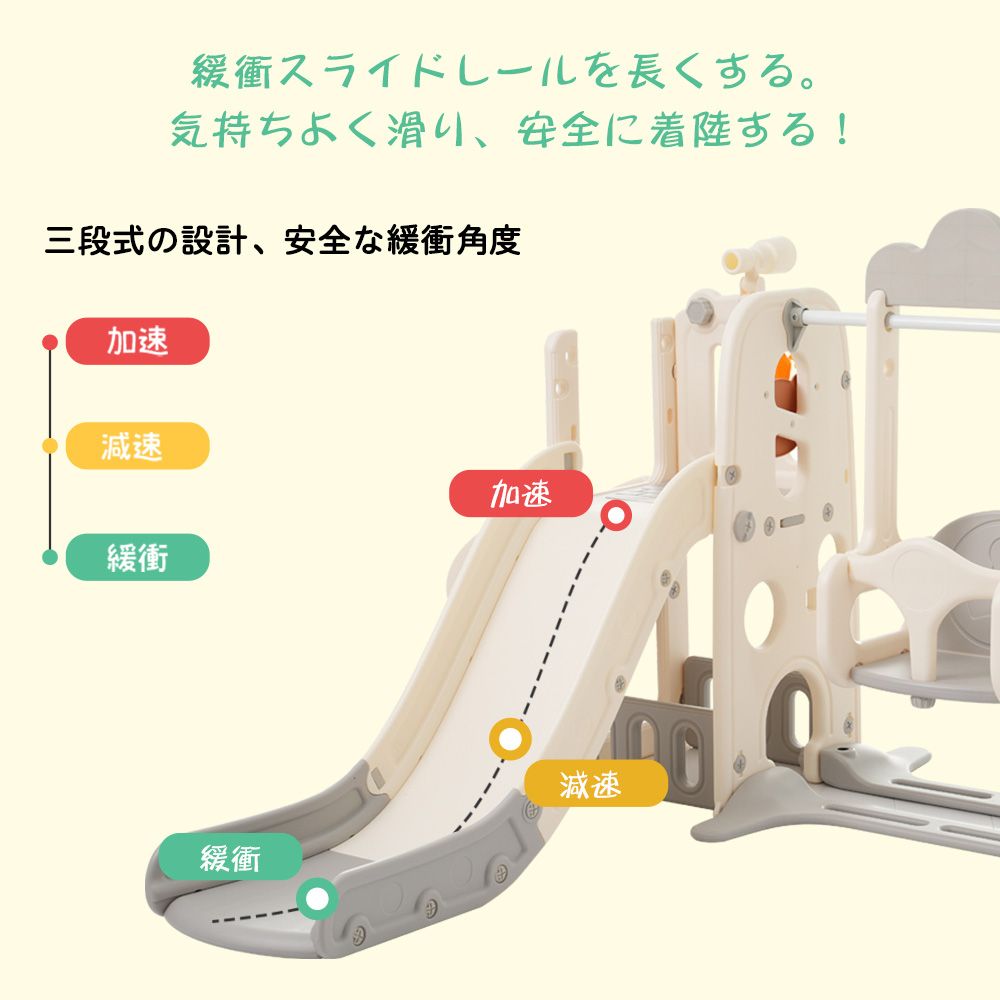 数量限定｜大型遊具 滑り台 室内遊具 すべりだい 屋内 収納スペース 子供 キッズ 男の子 女の子 誕生日 プレゼント こどもの日プレゼント 【グレー+ホワイト】