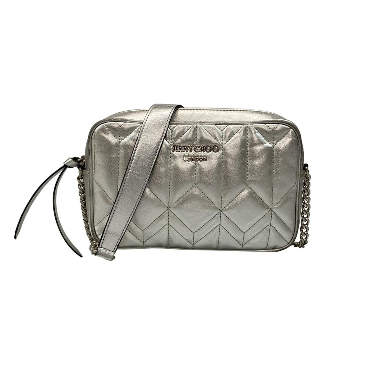 JIMMY CHOO(ジミーチュウ) ショルダーバッグ美品 - シルバー チェーン 