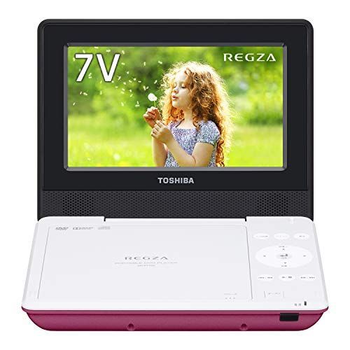【中古】「非常に良い(無料延長保証)」東芝 7型ポータブルDVDプレーヤーピンクCPRM対応TOSHIBA REGZA レグザポータブルプレーヤー SD-P710SP