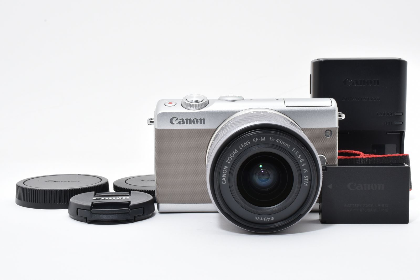 美品 Canon EOS M100 グレー + EF-M15-45mm F3.5-6.3 IS STM 充電器 