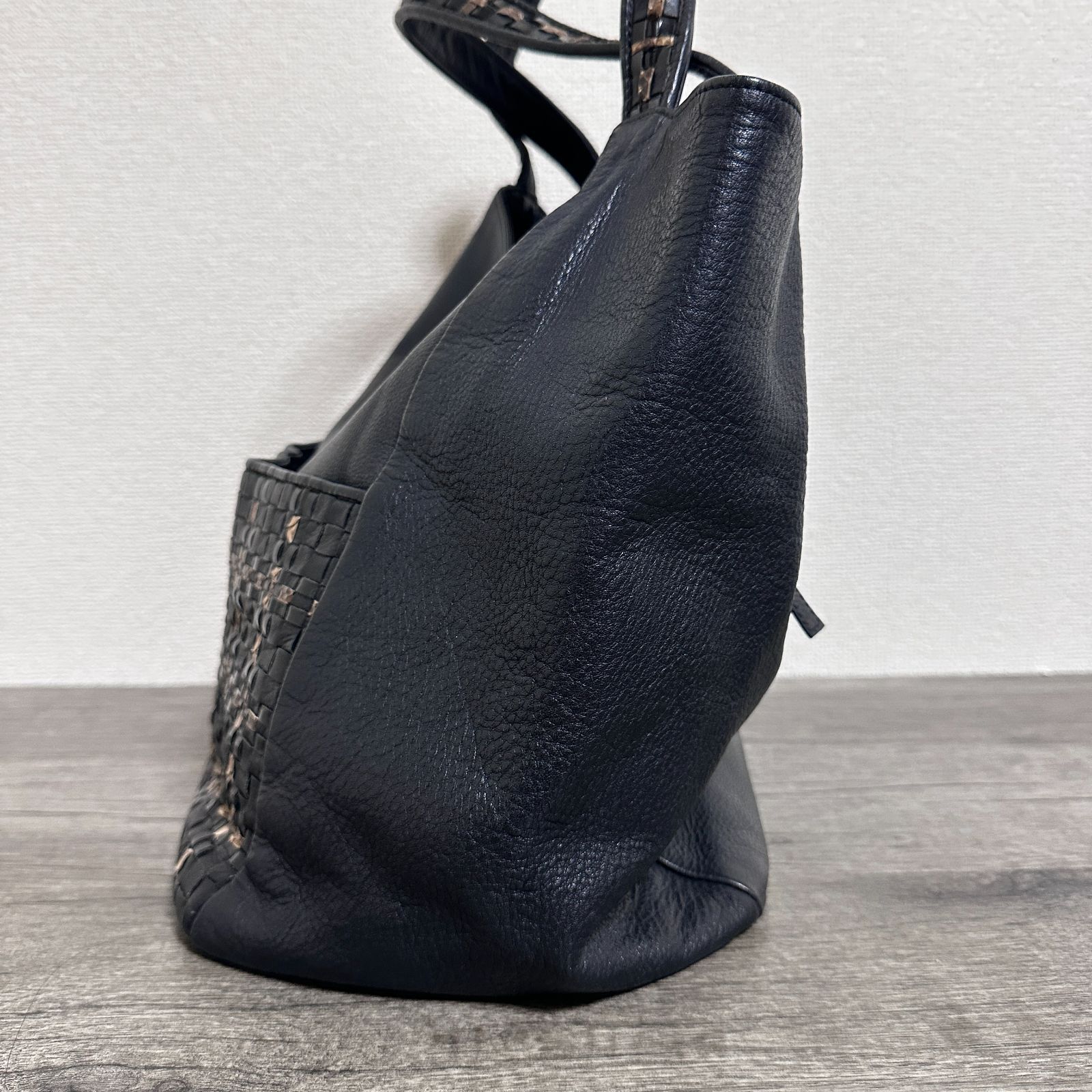 ATAO アタオ ルーク セシル 本革 異素材メッシュトートバッグ 編み込み 
